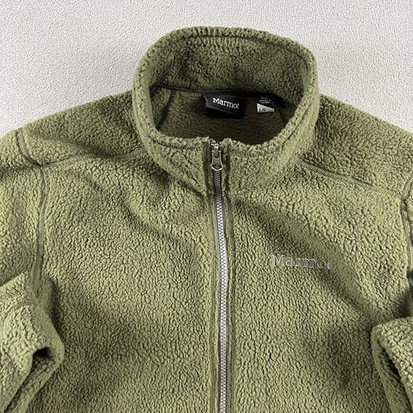 Marmot Jacket Mens Large Green Pantoll Full Zip Fleece Outdoor Hiking Pullover - Picture 2 of 12